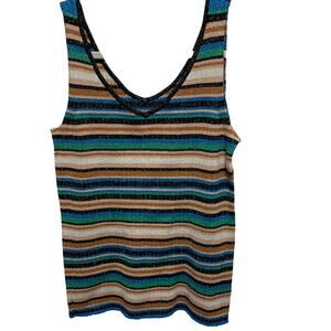 Nine West stripe metallic small tank new